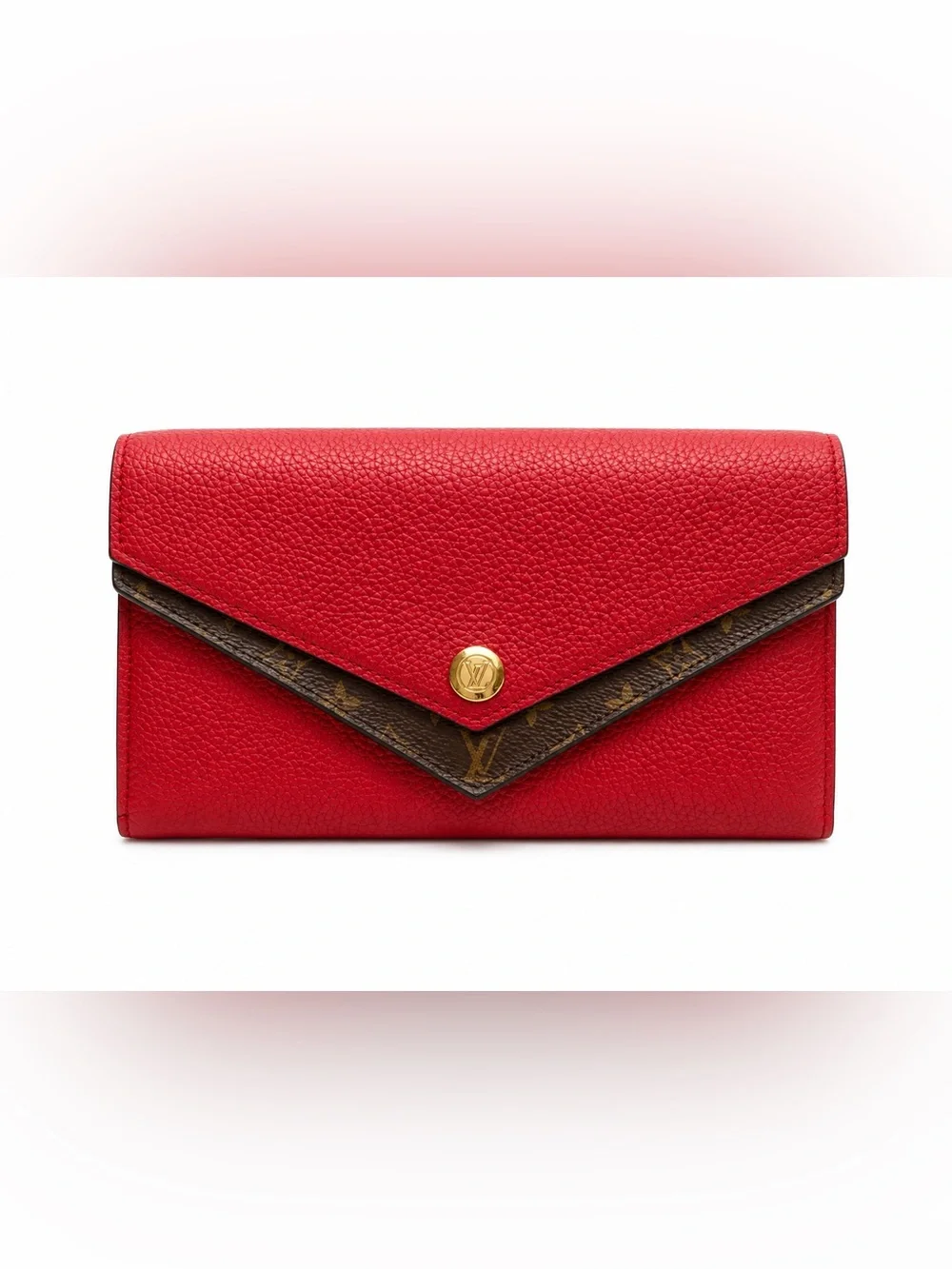 Louis Vuitton Double V Red Taurillon Leather Monogram Long Wallet w/ COA 2019